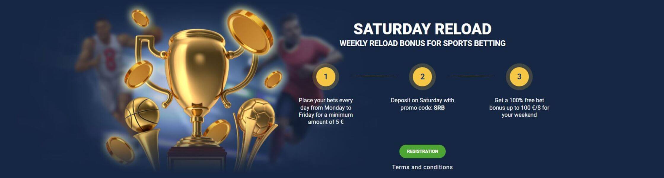 20bet saturday reload bonus banner