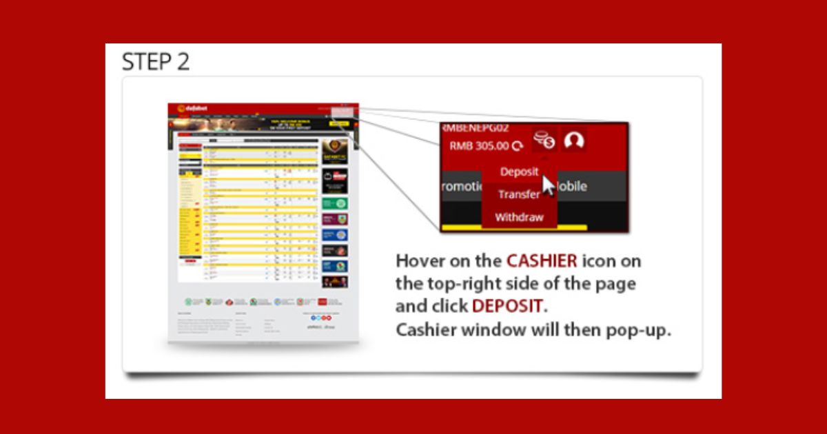 dafabet deposit step 2