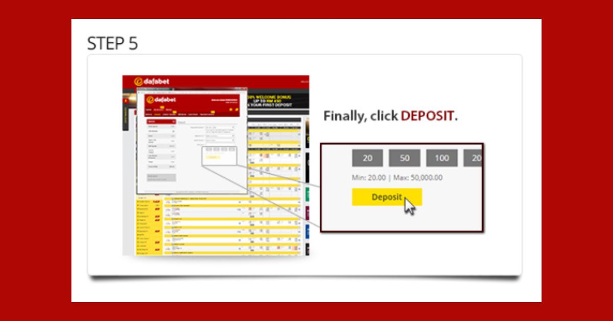 dafabet deposit step 5