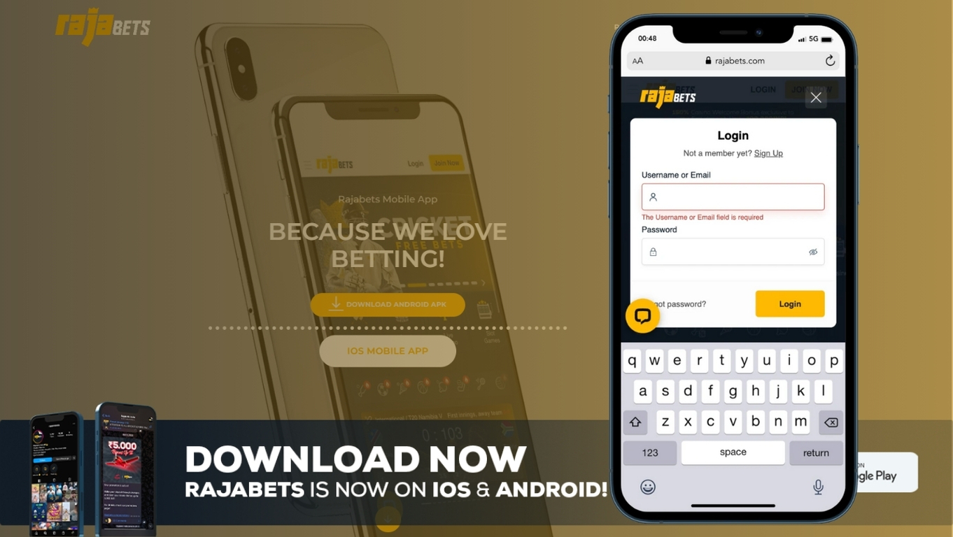 How to login to rajabets on the mobile app