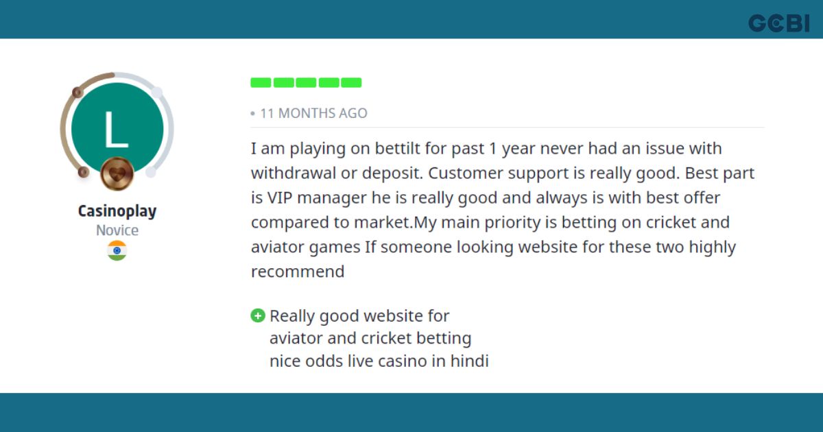 bettilt testimonial screenshot 4