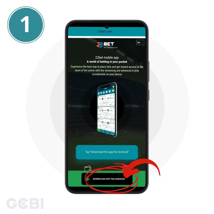 22bet app download install step 1