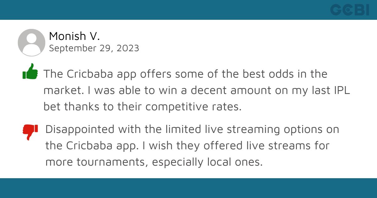 cricbaba app review by Monish