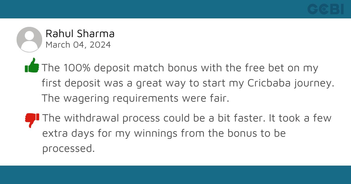 cricbaba bonus review by Rahul