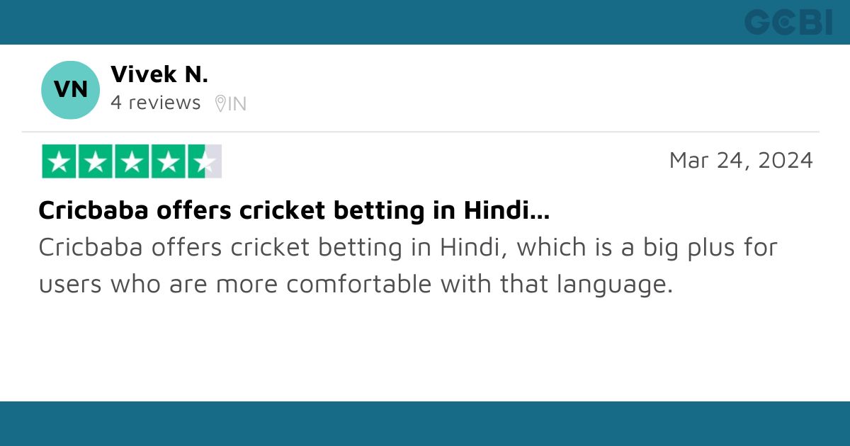 cricbaba cricket betting review by Vivek