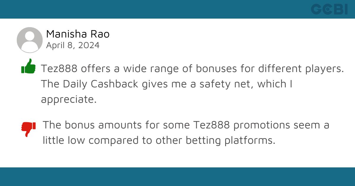 tez888 bonus review by Manisha